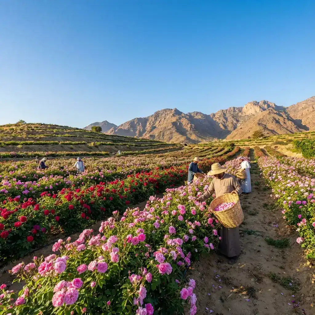 Taif rose gardens sightseeing stop on a private day trip in Saudi Arabia
