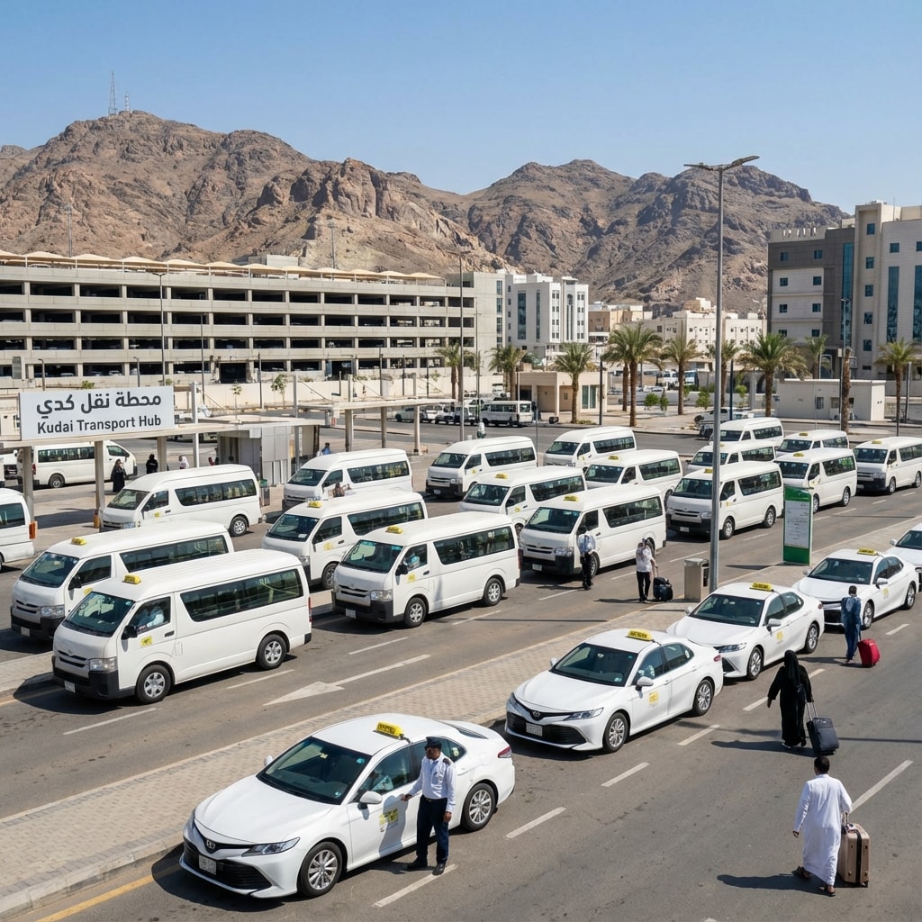 Makkah Kaaba at night - Premium Umrah taxi service from Jeddah Airport to Makkah, Saudi Arabia